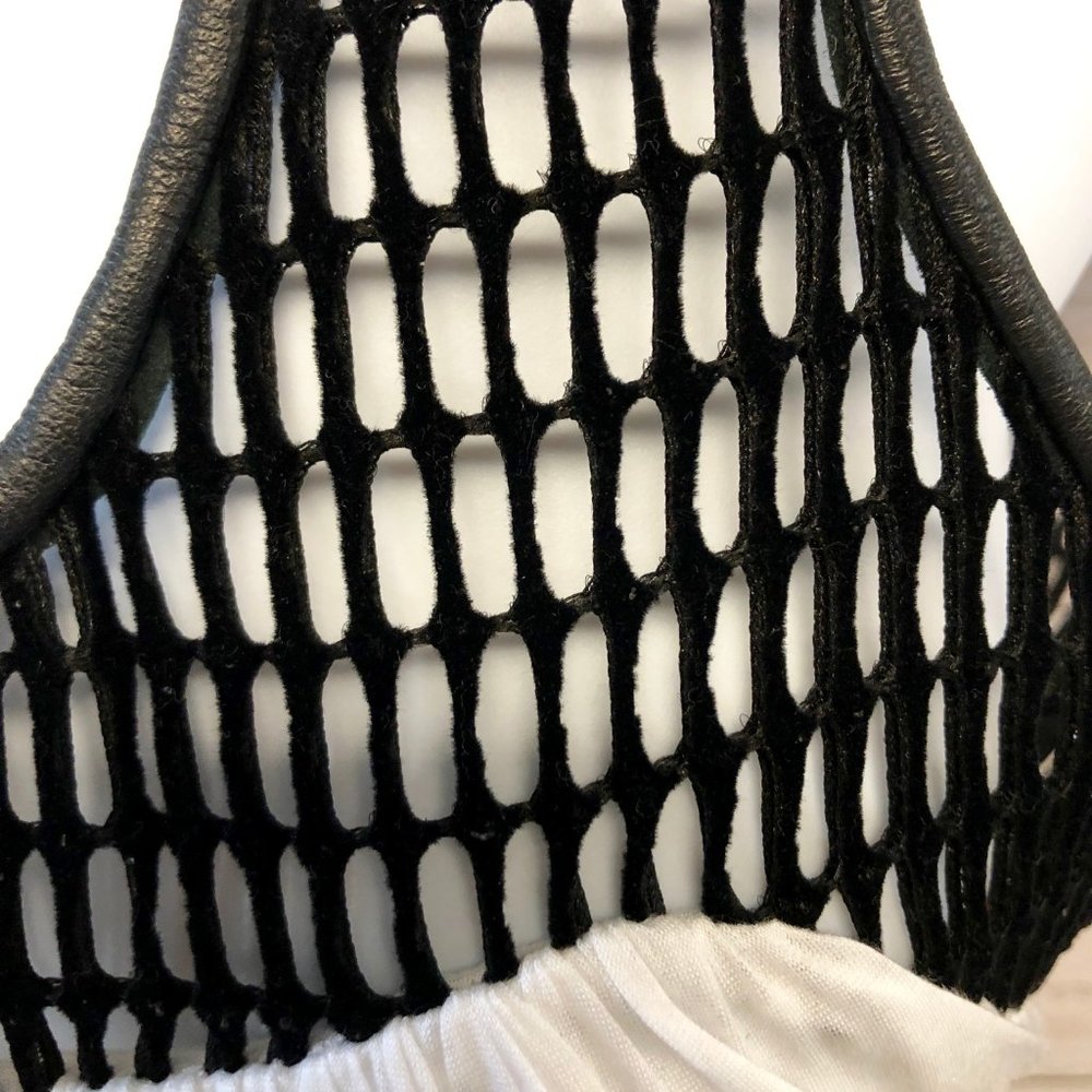 yigal azrouel leather trim mesh tank blouse - Picture 2 of 7